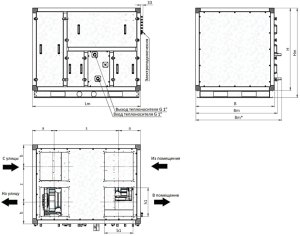 Приточно-вытяжная установка с роторным рекуператором RWN-RR-6000(50c)-ЕС(B500)-НЕ16,1-Classic(N)